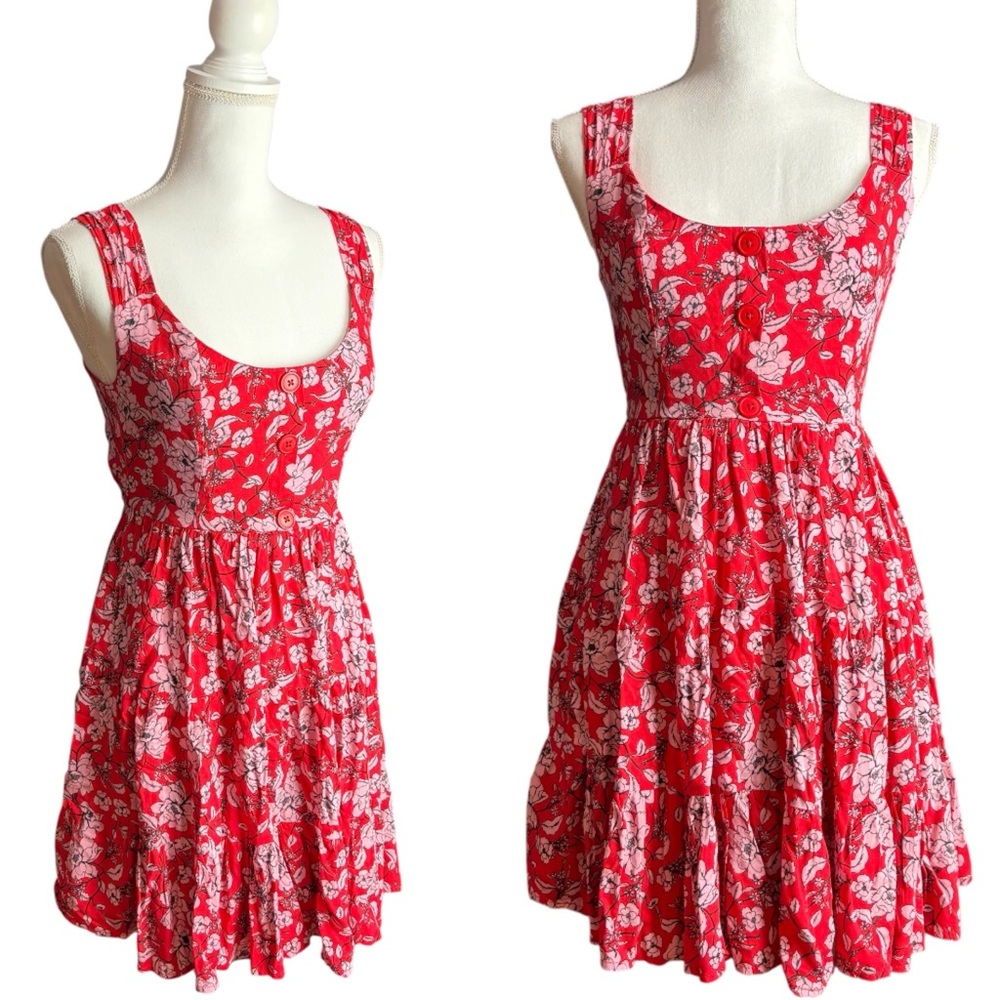 Band of Gypsies Floral Red Sleeveless Dress